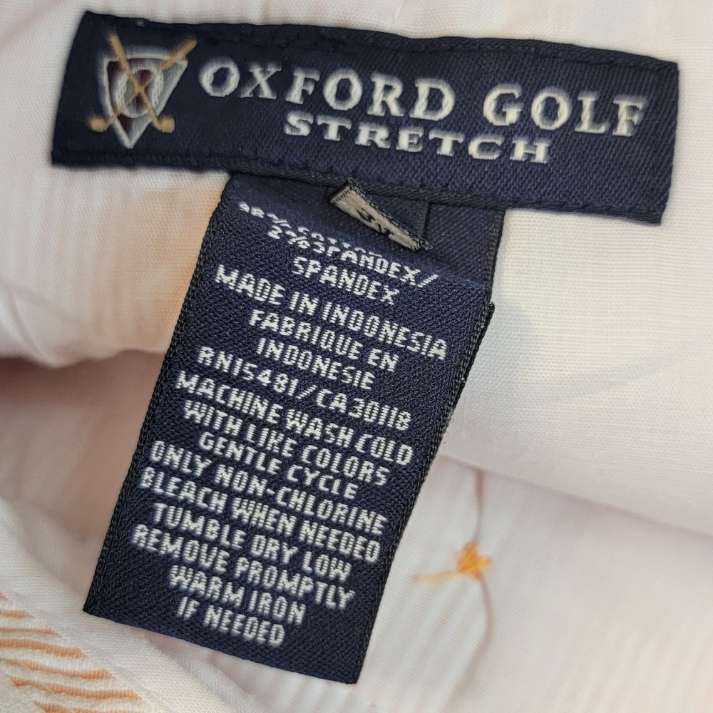 Oxford Golf NWT Stretch Orange And White Mens Chino Shorts Athletic Size 34 - Picture 3 of 7